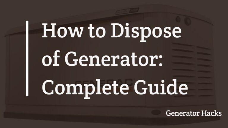 Disposed of generator, old generator disposal,