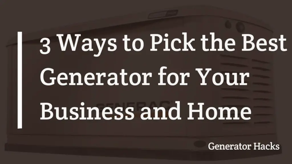 Home generator, Generator for business,