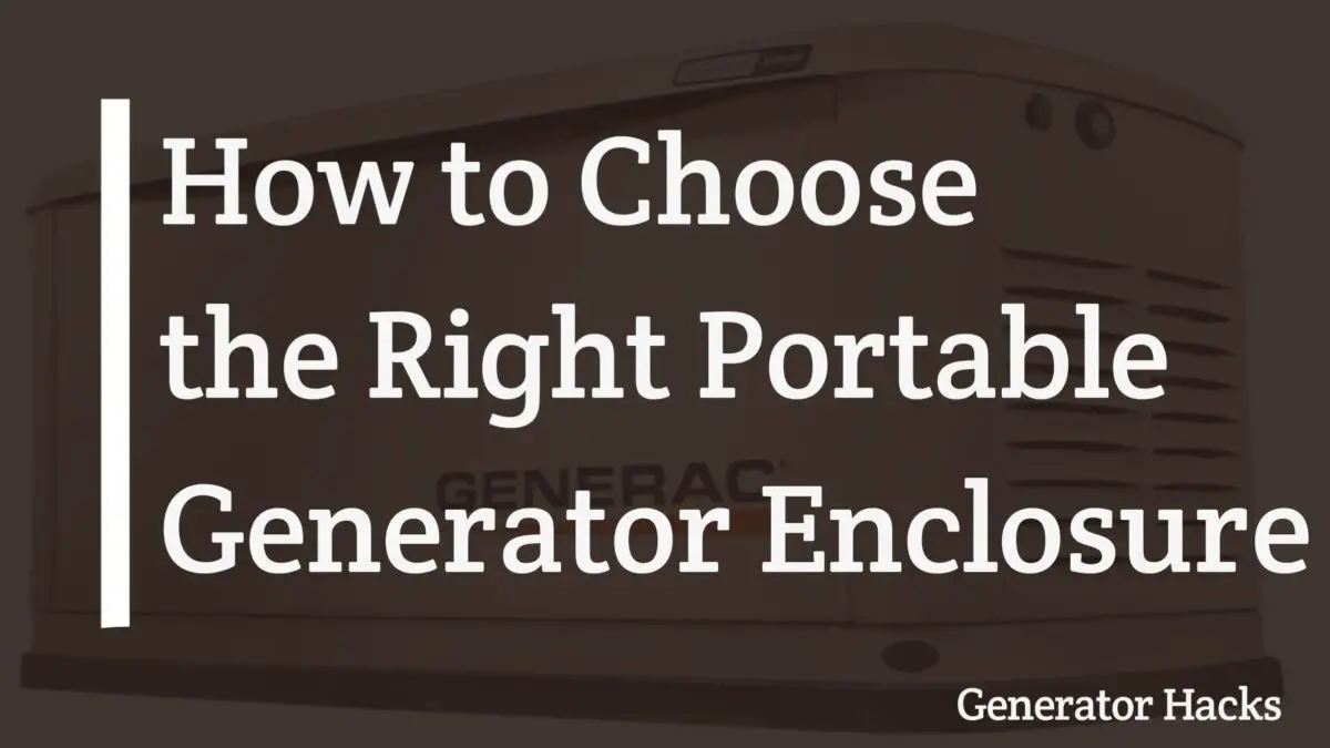 Portable Generator Enclosure, generator enclosure,