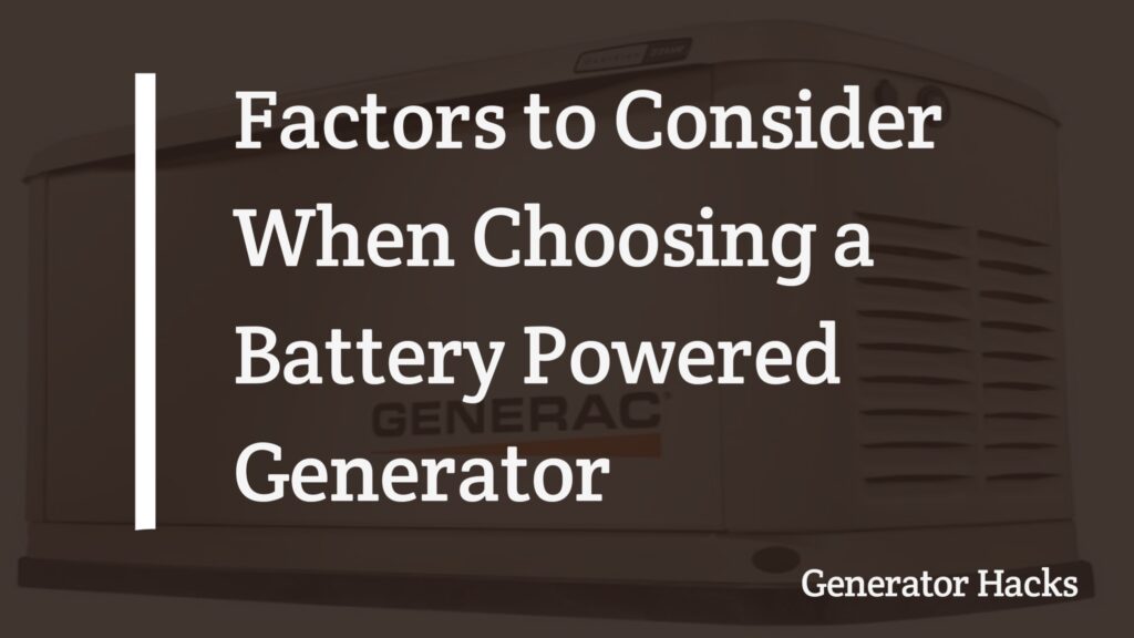 Battery Powered Generator,