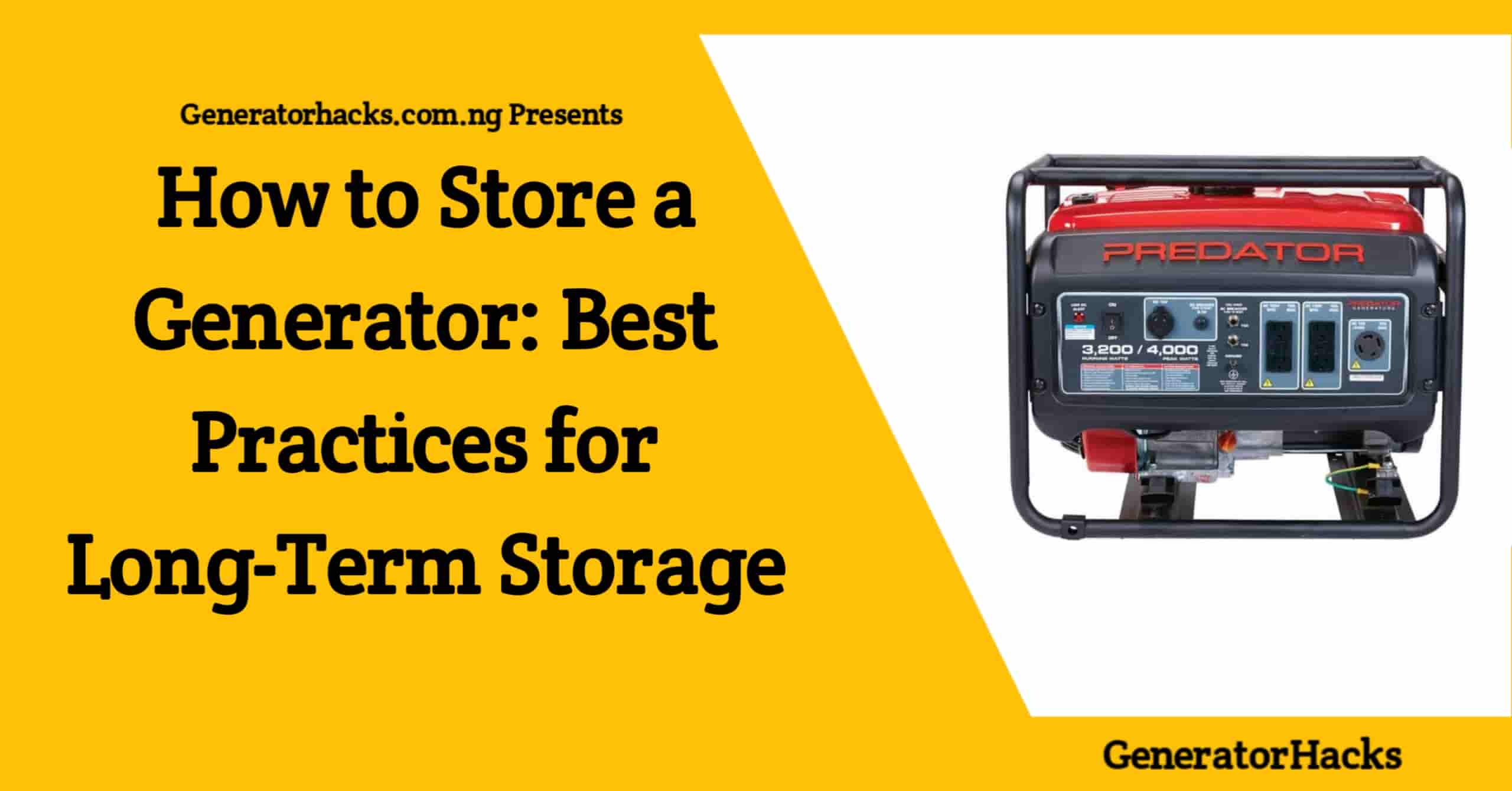 How to store a generator, generator storage,