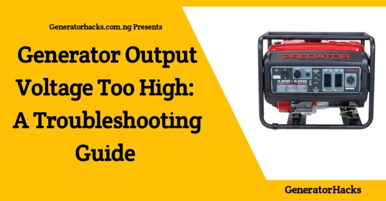 Generator Output Voltage Too High: Troubleshooting Guide