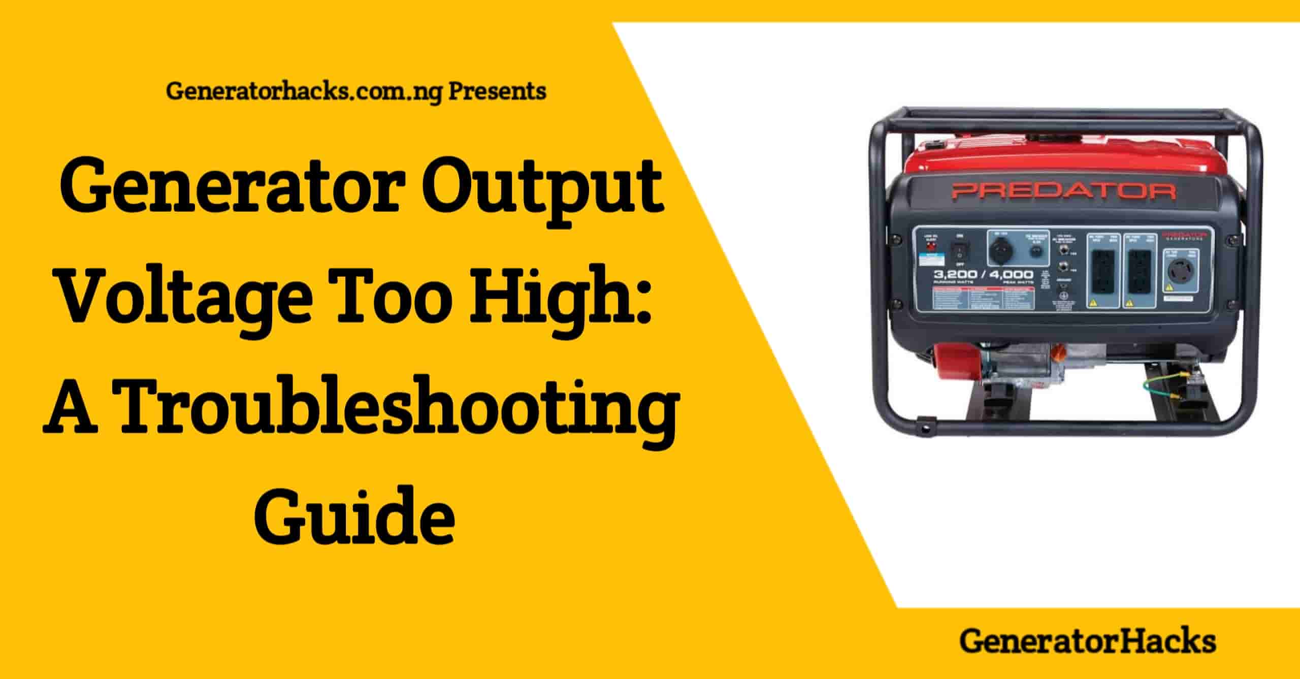 Generator Output Voltage Too High