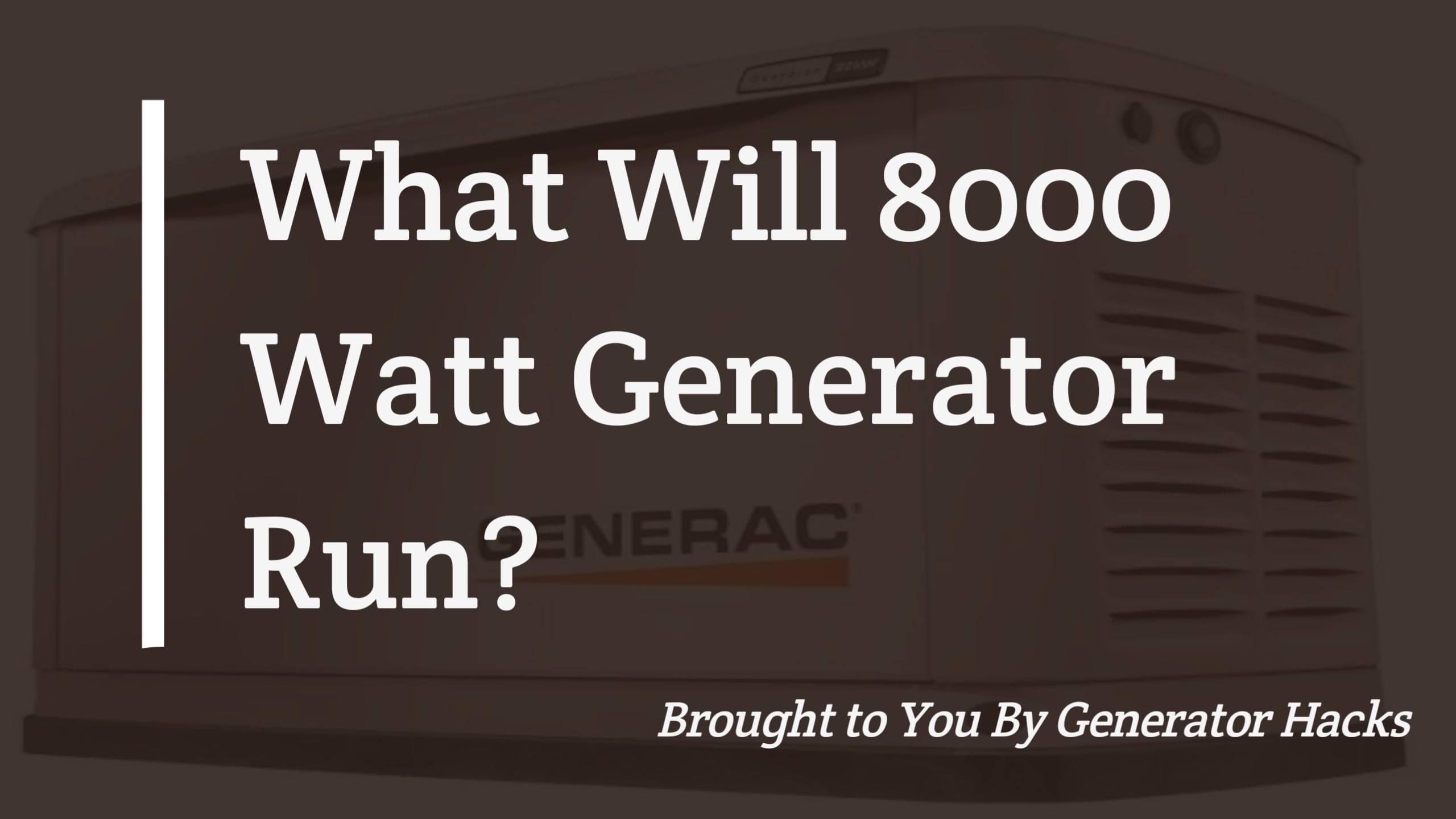 What will 8000 watt generator run, 8000 watt generator,