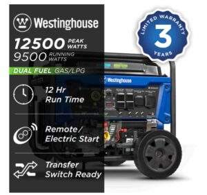 Westinghouse WGen9500DF Dual Fuel Portable Generator,