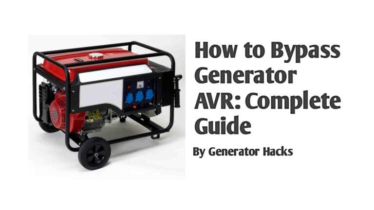 How to Bypass Generator AVR,