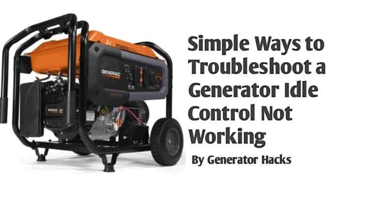 Simple Ways to Troubleshoot a Generator Idle Control Not Working