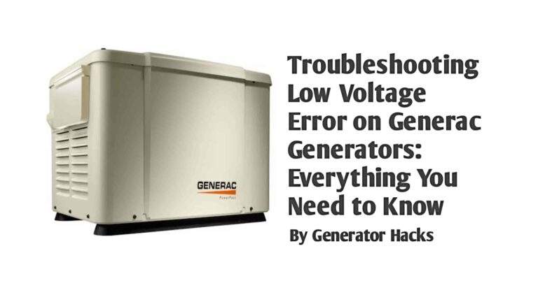 Troubleshooting Low Voltage Error on Generac Generators: Everything You Need to Know