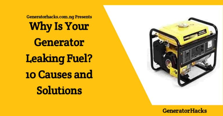 Why Is Your Generator Leaking Fuel? 10 Causes and Solutions