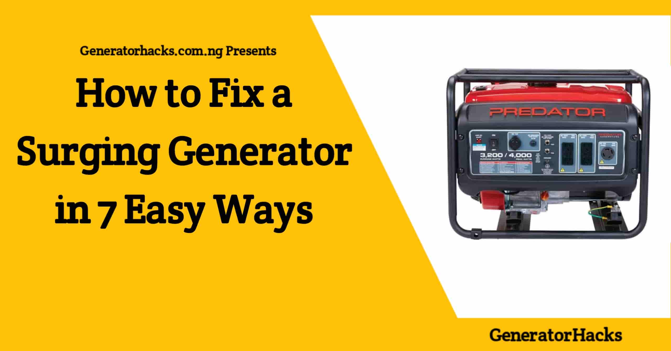 How to fix a surging generator,
