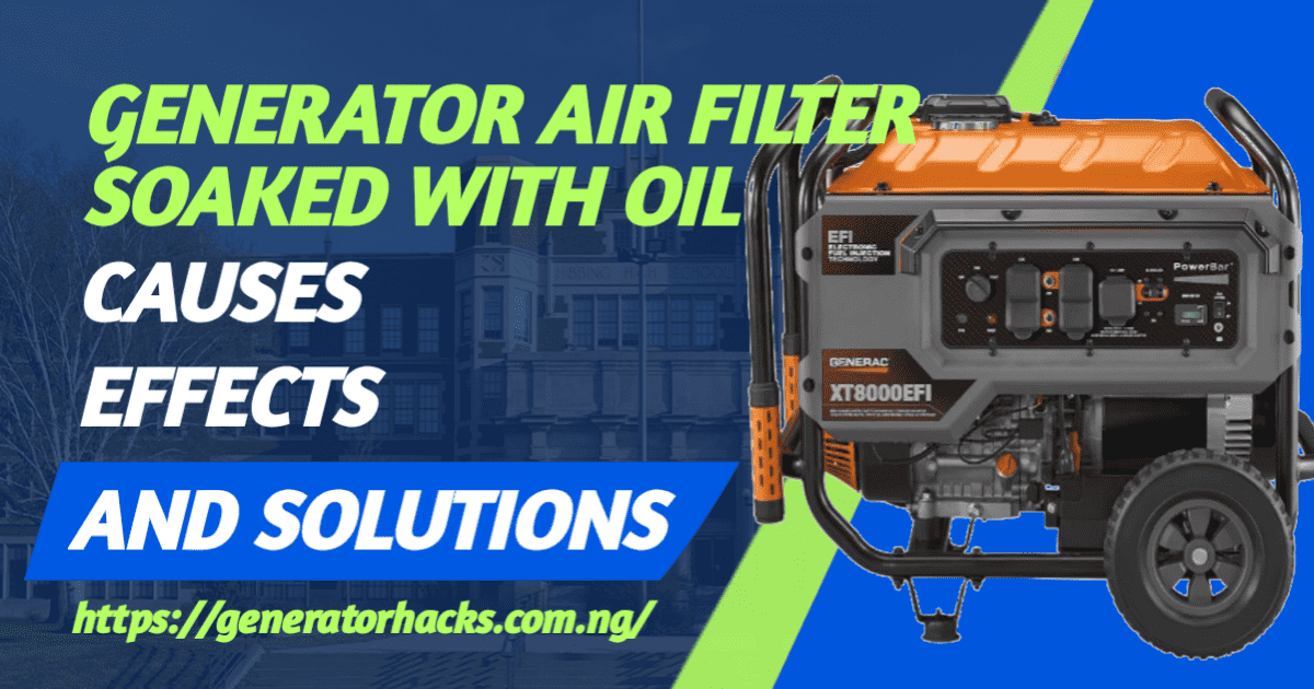 Generator Air Filter Soaked with Oil,