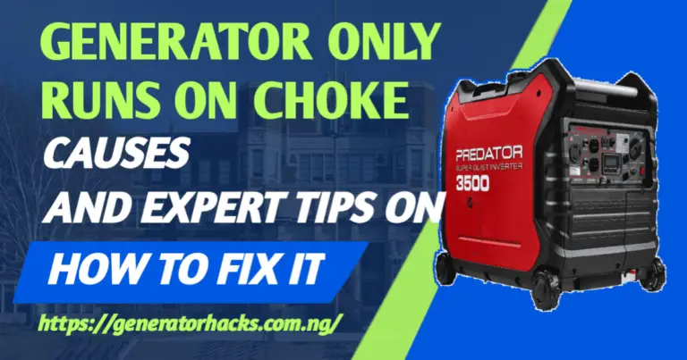 Generator Only Runs on Choke: Causes And Expert Tips on How to Fix it