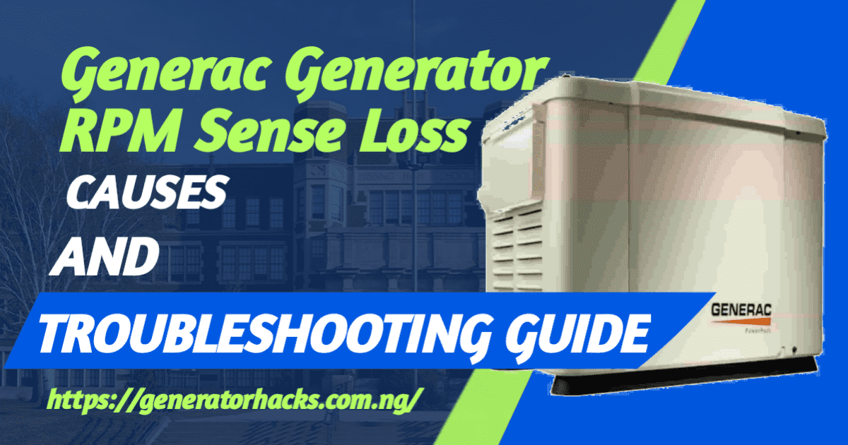 Generac Generator RPM Sense Loss,