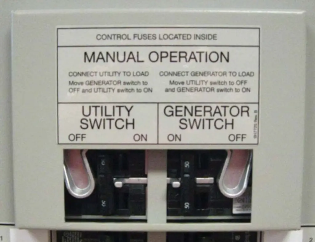 Generac generator transfer switch mechanism, the option where it shows switching from utility yo generator and from generator to utility.