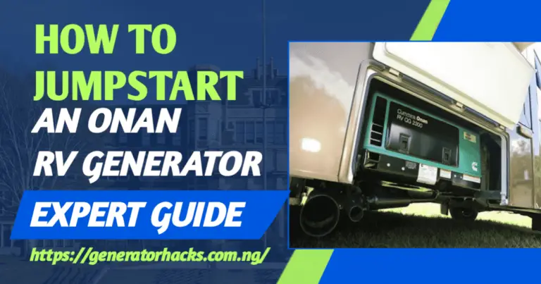 How to Jumpstart an Onan RV Generator: Expert Guide,
