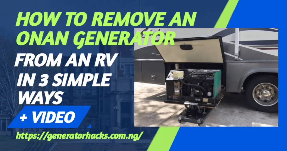 How to Remove an Onan Generator from an RV