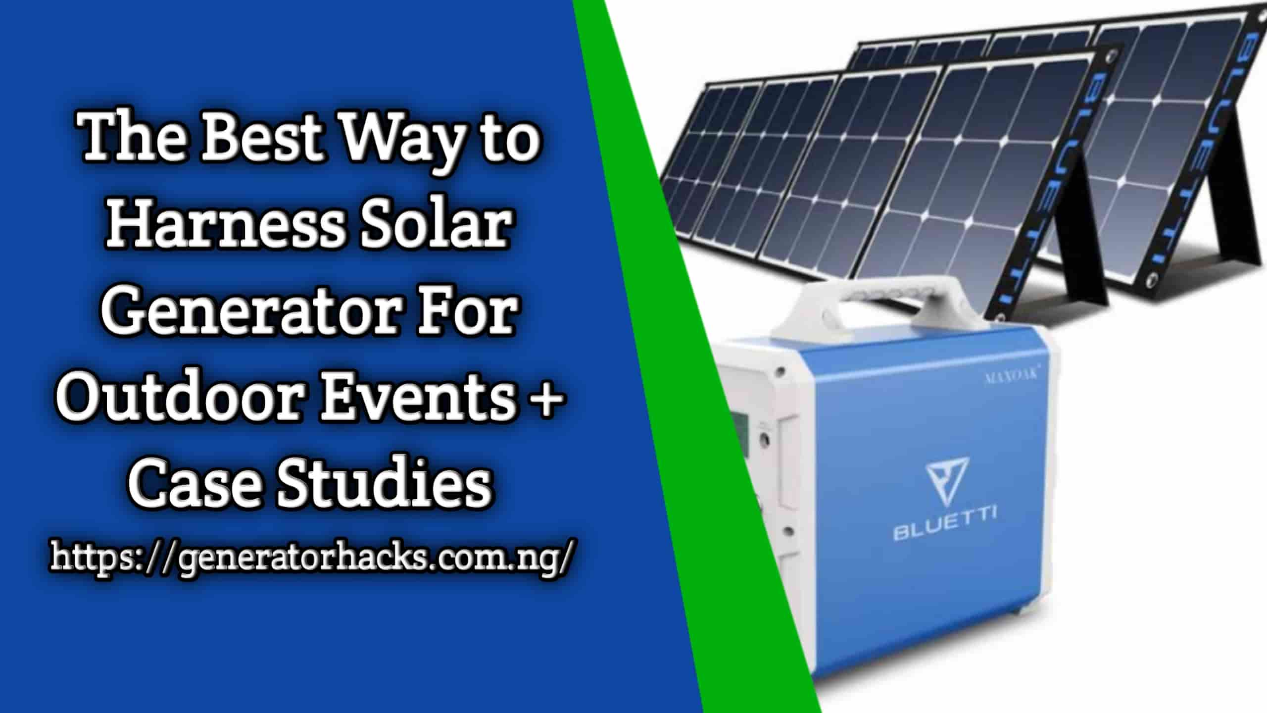 Solar Generator For Outdoor Events,