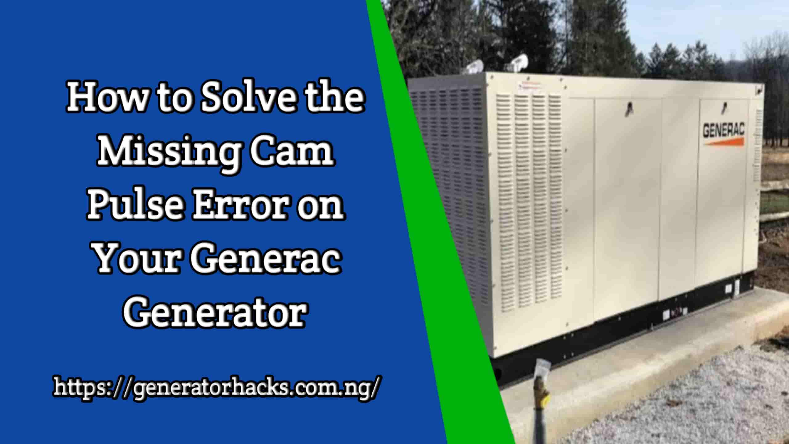 How to Solve the Missing Cam Pulse Error on Your Generac Generator