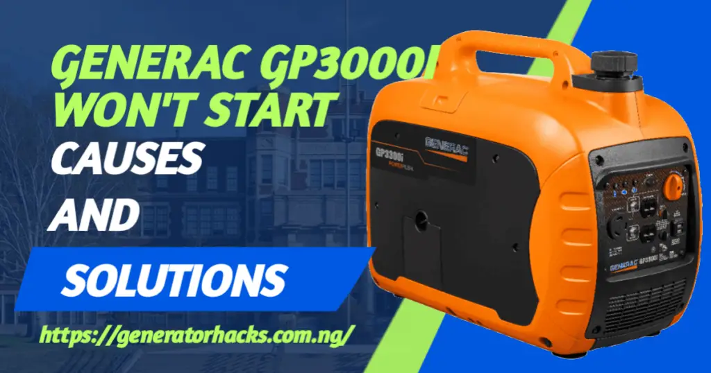 Generac GP3000i Won't Start,